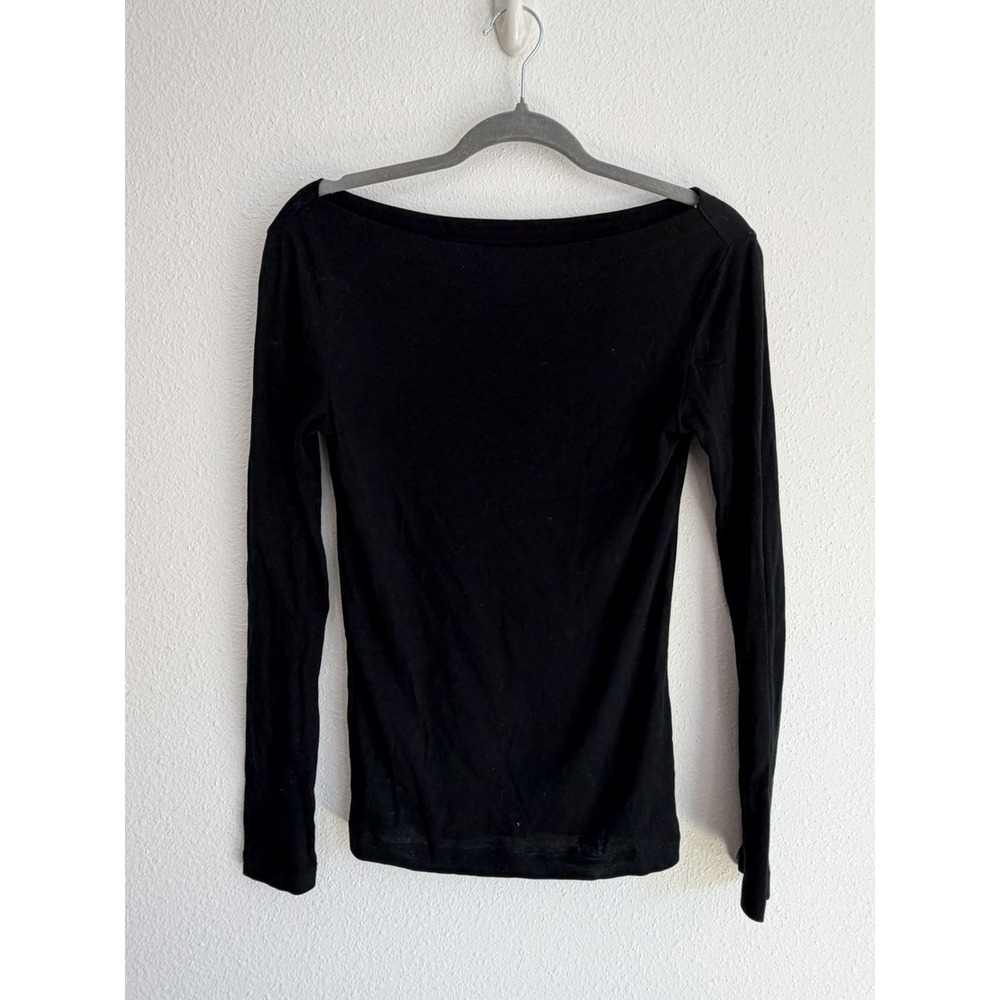 GAP Women's Black Boat Neck Long Sleeve Top Size M
